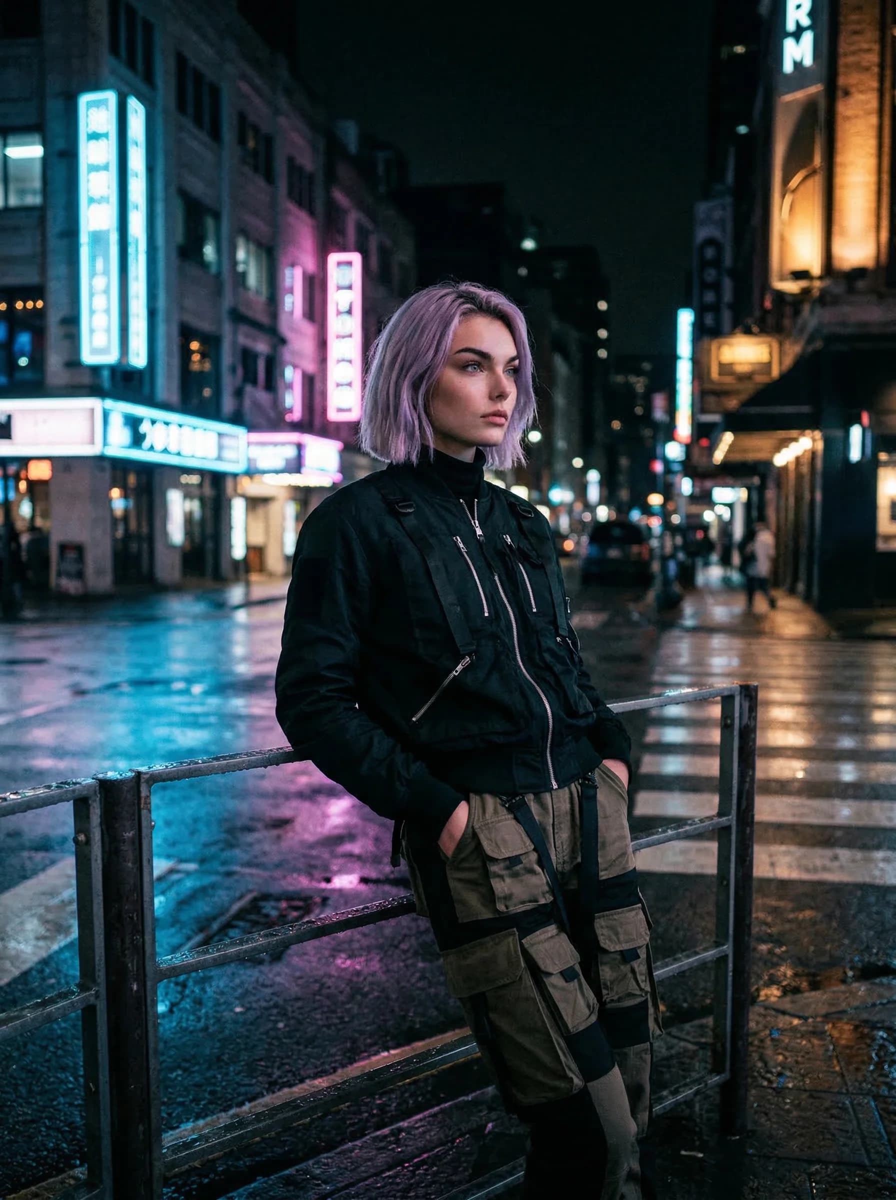 Cyberpunk Neon-Noir (Sci-fi Grit) autêntico em 40 sec