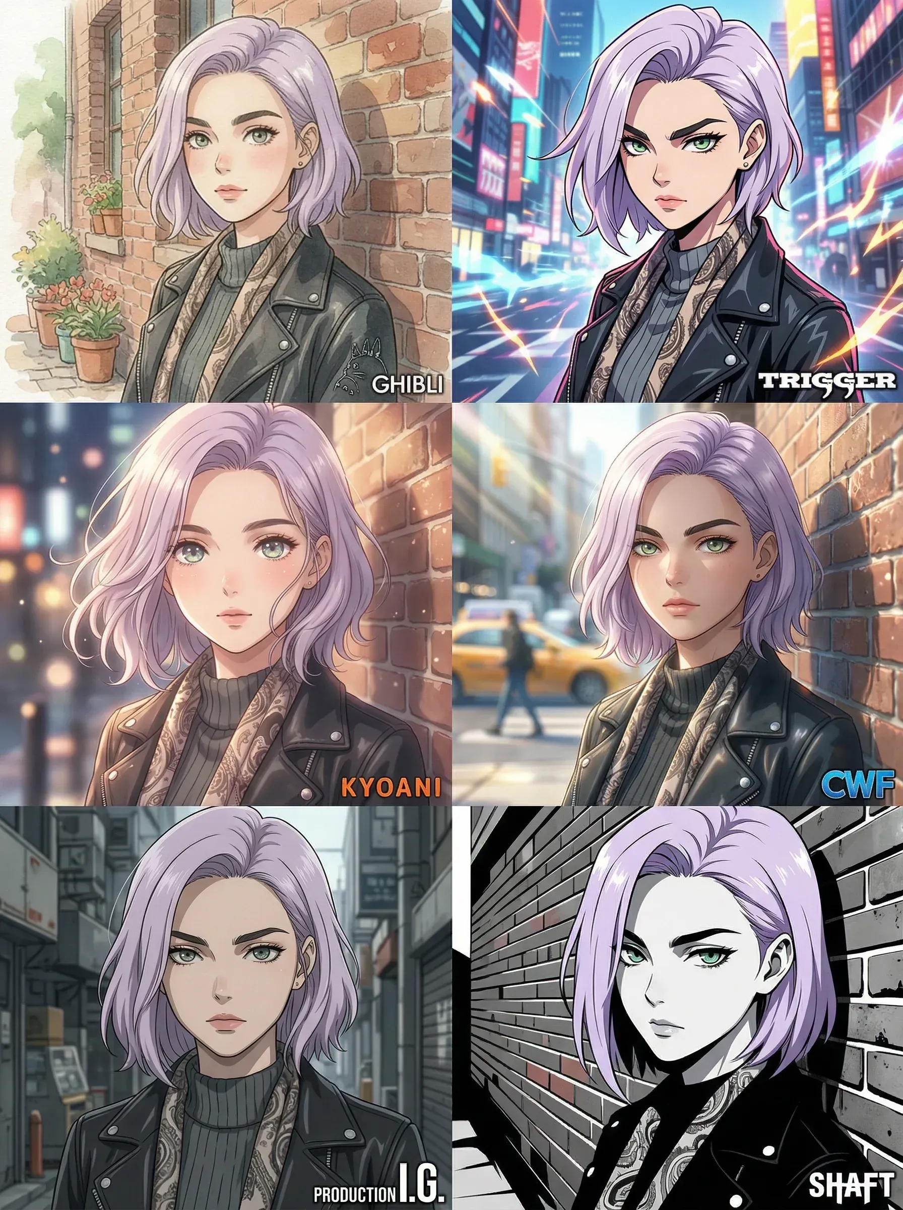 O mesmo personagem em 6 universos visuais do anime