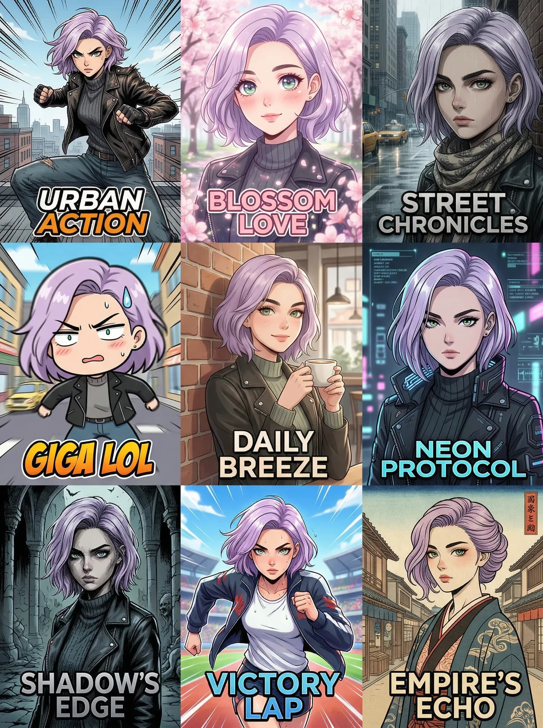 Seu personagem em 9 gêneros do anime, de chibi a cyberpunk